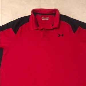 Under Armour golf red polo Large